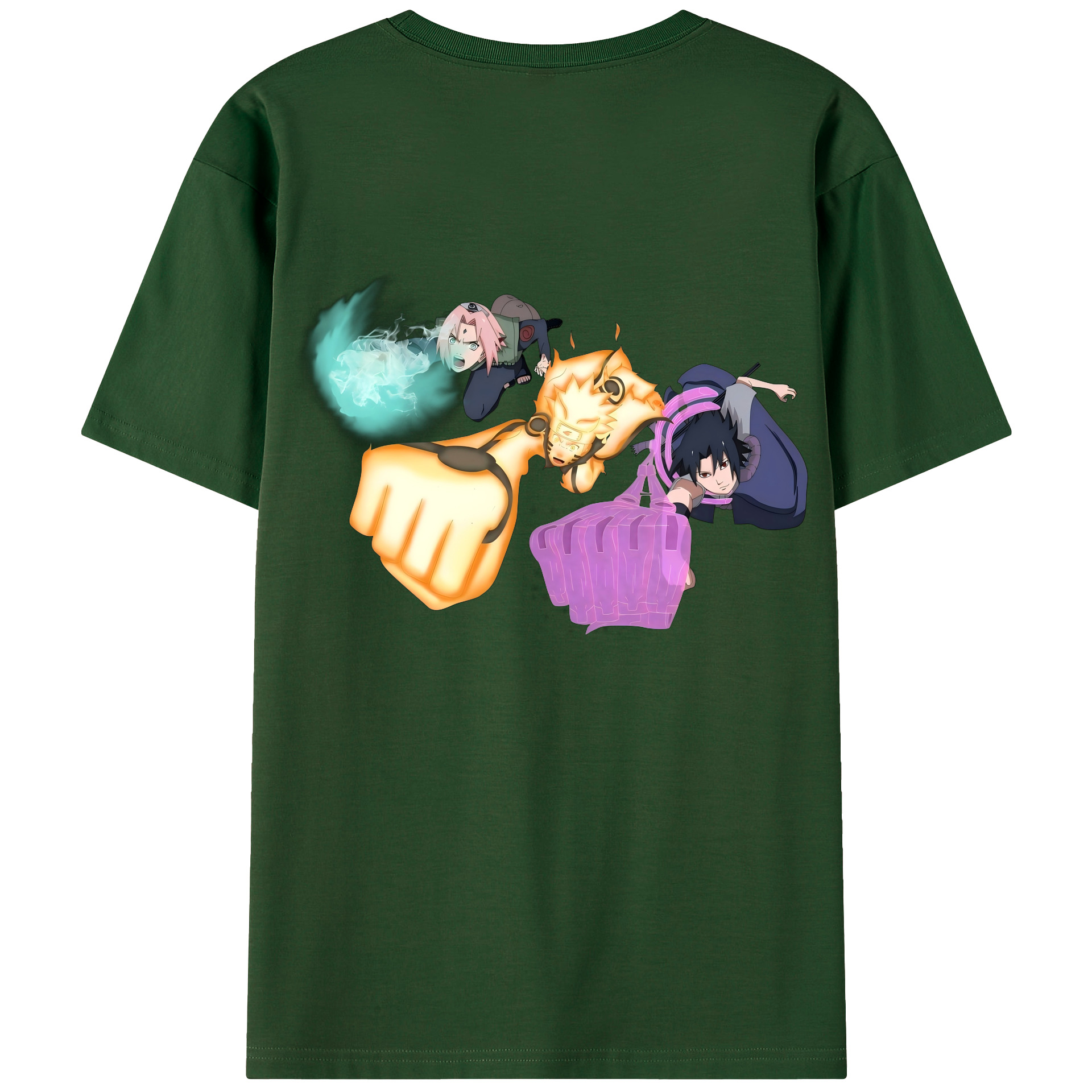 （画像用） NARUTO -ナルト- うずまき ナルト Uzumaki Naruto 綿100％半袖Tシャツ（背面プリント）